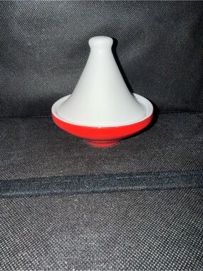 Pier 1 Imports White and Red Ceramic Tagine Accent Dish Tabletop #UBG